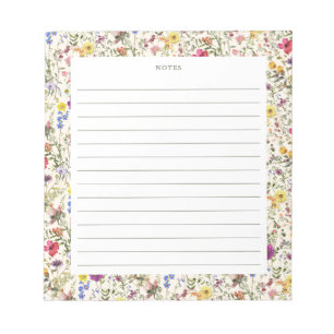 Watercolor Wildflower Florals Notepad