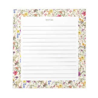 Watercolor Wildflower Florals Notepad