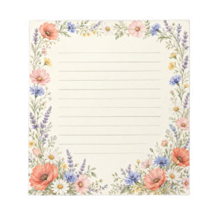 Watercolor Wildflower Garden Notepad