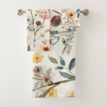 Watercolor Wildflower Garden Peach & Sage Floral