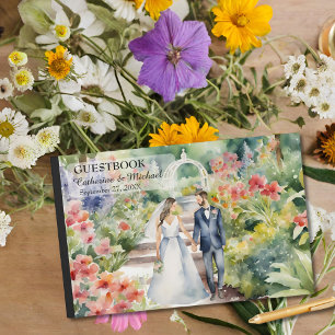 Watercolor Wildflower Garden Spring Wedding Guest Book