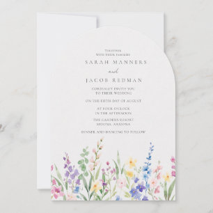 Watercolor Wildflower Garden Wedding Invitation