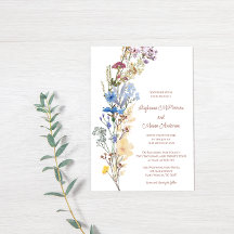 Watercolor Wildflower Garden Wedding Invitation
