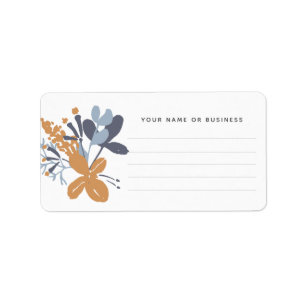 Watercolor Wildflower Herbs Name Lined Blank Label