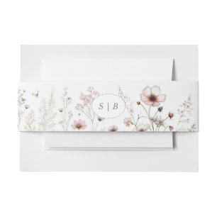 watercolor wildflower Invitation Belly Band