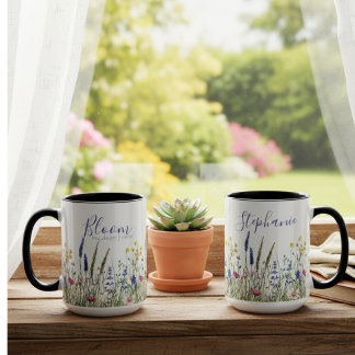 Watercolor Wildflower Meadow "Bloom" Mug