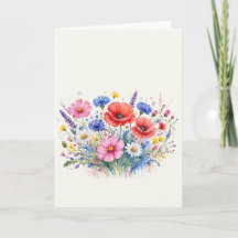 Watercolor Wildflower Meadow Bouquet Floral Art