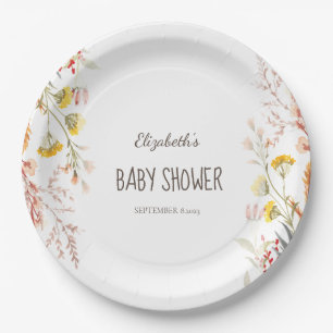 Watercolor Wildflower Meadow Dried Paper Plate