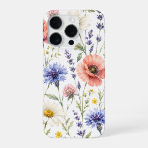 Watercolor Wildflower Meadow Floral iPhone 16 Pro Case