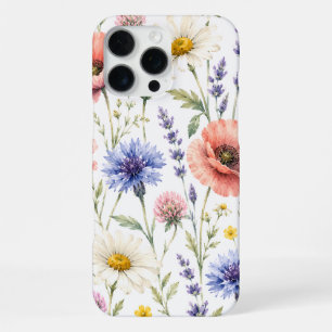 Watercolor Wildflower Meadow Floral iPhone 16 Pro Max Case