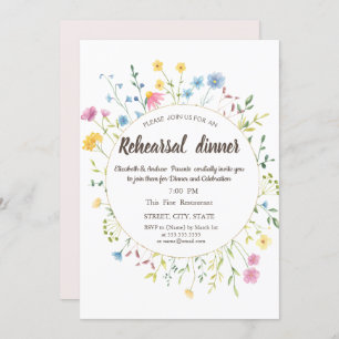  Watercolor  Wildflower Meadow  Frame Invitation