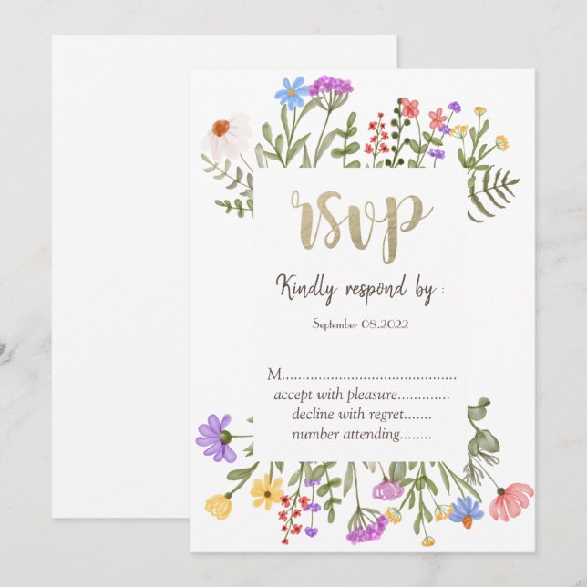 Watercolor Wildflower Meadow Invitation (Front/Back)