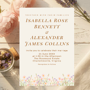 Watercolor Wildflower Meadow Pastel Botanical Invitation