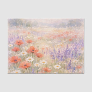 Watercolor Wildflower Meadow Scene Tissue Paper