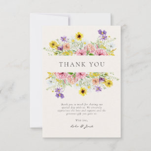 Watercolor Wildflower Meadow Thank You Card