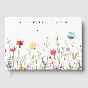 Watercolor Wildflower Meadow Wedding Guest Book