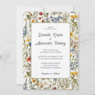 Watercolor Wildflower Meadow Wedding Invite