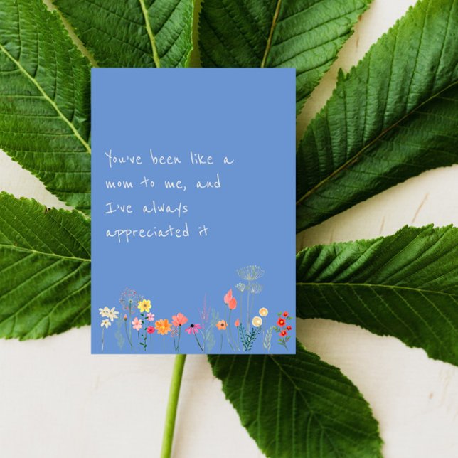 Watercolor wildflower mother day blue card (Creator Uploaded)