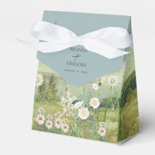 Watercolor Wildflower Mountain Landscape Wedding Favour Box
