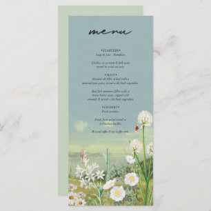 Watercolor Wildflower Mountain Landscape Wedding Menu