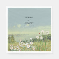 Watercolor Wildflower Mountain Landscape Wedding