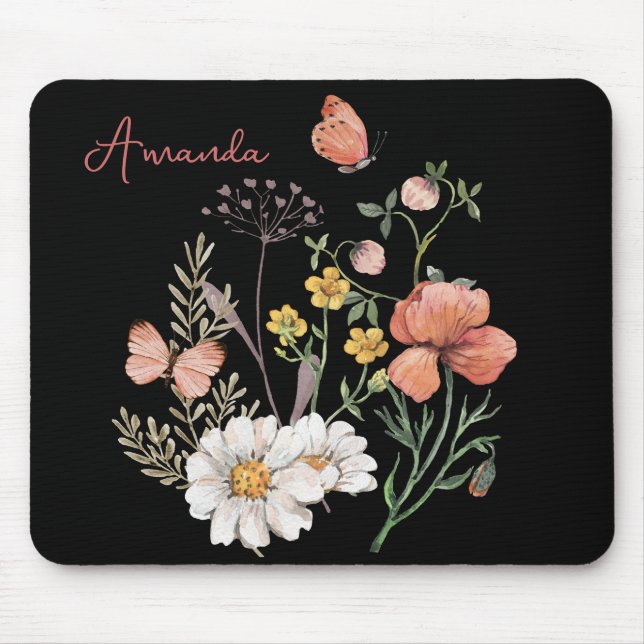 Watercolor Wildflower  Mouse Mat (Front)