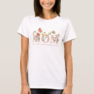 Watercolor Wildflower Mum of the Birthday Girl  T-Shirt