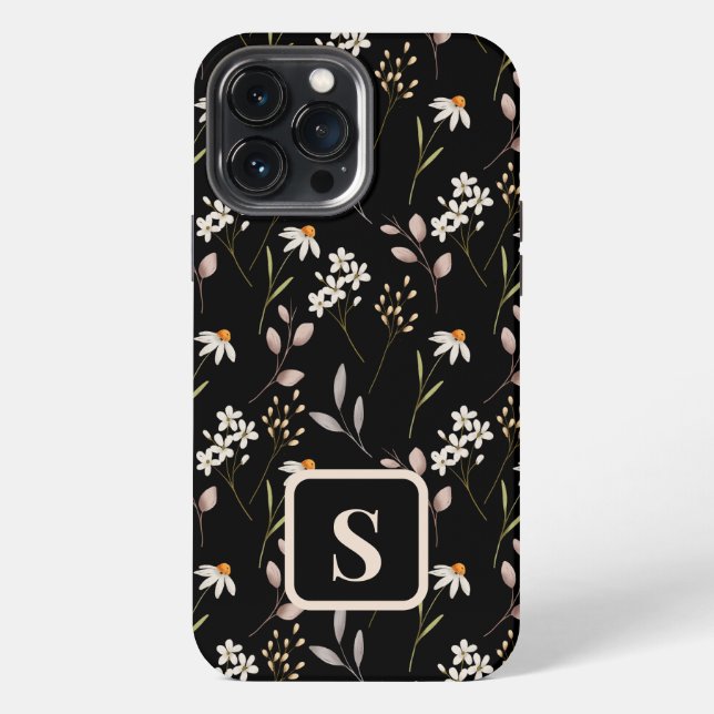  Watercolor WildFlower Pattern  iPhone Case (Back)