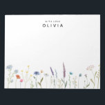 Watercolor Wildflower Personalised With Love Notepad<br><div class="desc">Beautiful watercolor wildflower Note Pad Simply customise the name.</div>