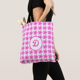 Watercolor Wildflower pink Botanical pattern Tote Bag