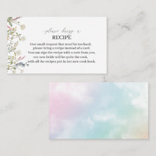 Watercolor Wildflower Please Bring A Recipe card b