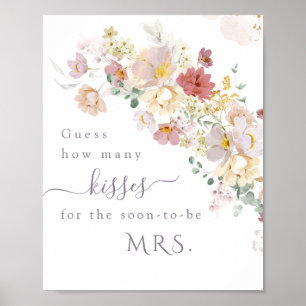 Watercolor Wildflower Purple Spring Bridal Game Poster