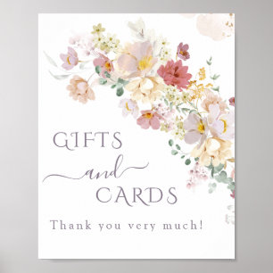 Watercolor Wildflower Purple Spring Bridal gift Poster