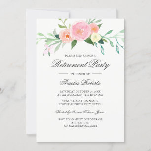 Watercolor Wildflower Retirement Party Invitation