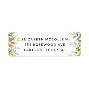 Watercolor Wildflower Return Address Labels