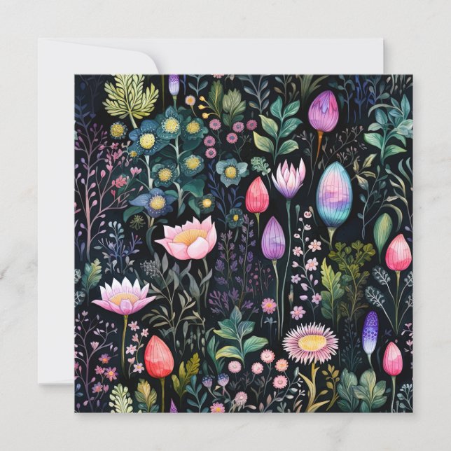 Watercolor Wildflower Seamless Pattern Card (Front)