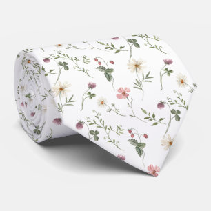 Watercolor Wildflower Seamless Pattern Tie