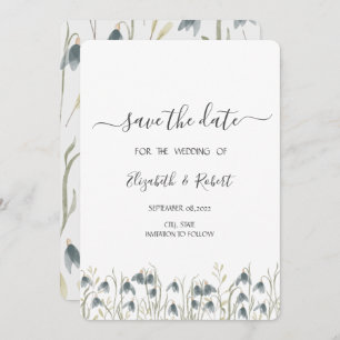 Watercolor Wildflower Snowdrops Save The Date
