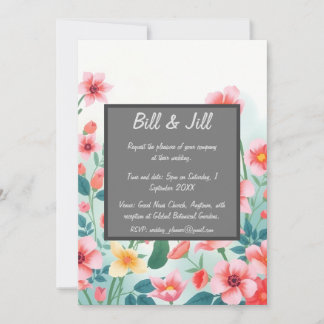  Watercolor Wildflower Soft Pastel Wedding Invitation