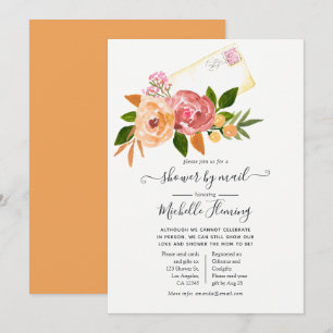 Watercolor Wildflower Spring Baby Shower by Mail Invitation