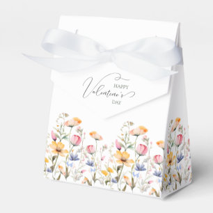 Watercolor Wildflower Spring Meadow Valentines Day Favour Box