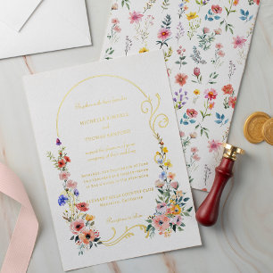 Watercolor Wildflower Spring Summer Arch Wedding