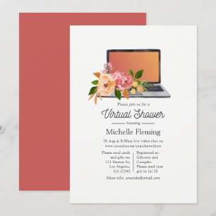 Watercolor Wildflower Spring Virtual Baby Shower Invitation
