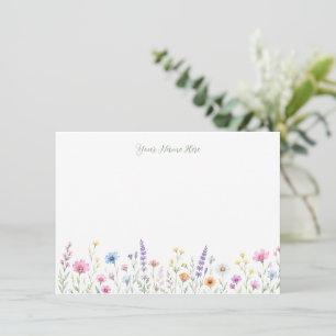Watercolor Wildflower Stationary Card
