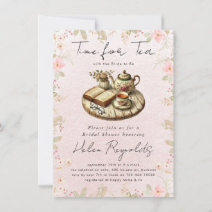 Watercolor Wildflower Tea Party Bridal Shower Announcement