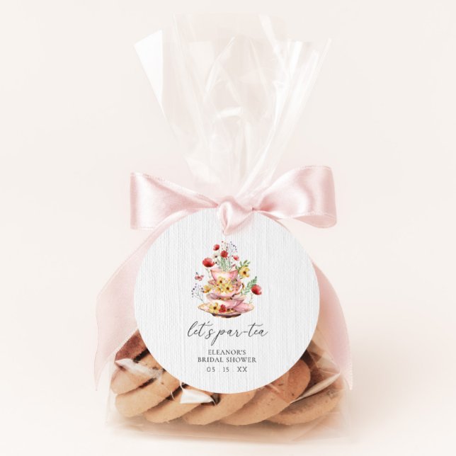 Watercolor Wildflower Tea Party Bridal Shower Classic Round Sticker (Creator Uploaded)