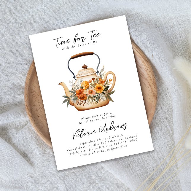 Watercolor Wildflower Tea Party Bridal Shower Invitation (Creator Uploaded)