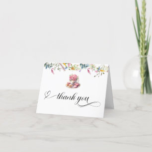 Watercolor Wildflower Tea Party Thank You Card