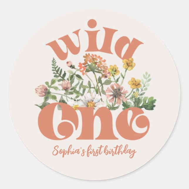 Watercolor Wildflower Thank You Sticker (Front)