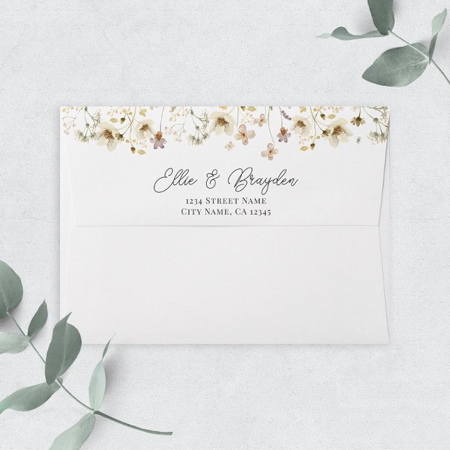 Watercolor Wildflower Wedding Address Envelope (Creator Uploaded)